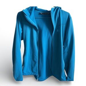 REI Bright Blue fleece lined zip up with hood